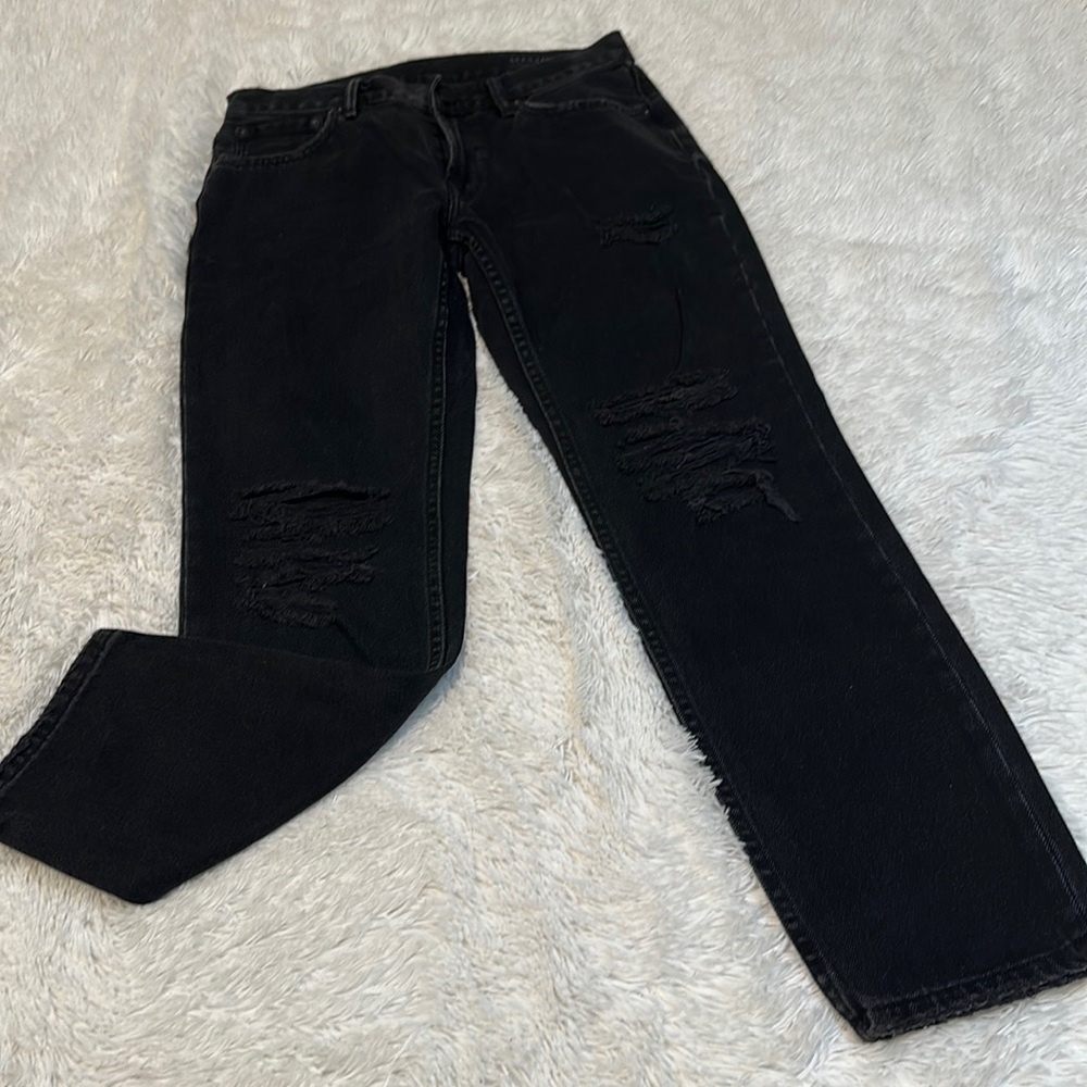 All Saints Black Cropped Jeans